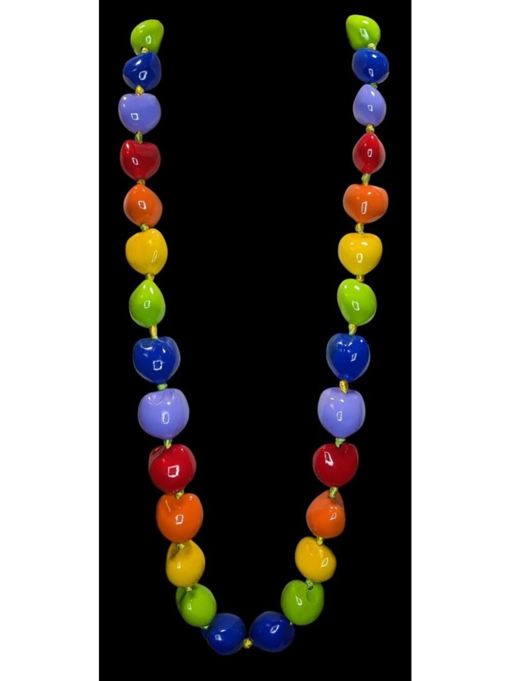 Rainbow Kukui Nut Necklace Pride Jewelry | Colorful Festival Statement Accessory